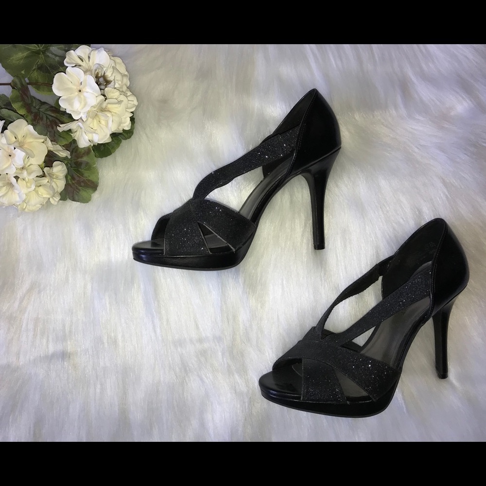 Sparkly Black High Heels